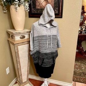 BCBGMAXAZRIA Hoodie Mini Sweater Dress